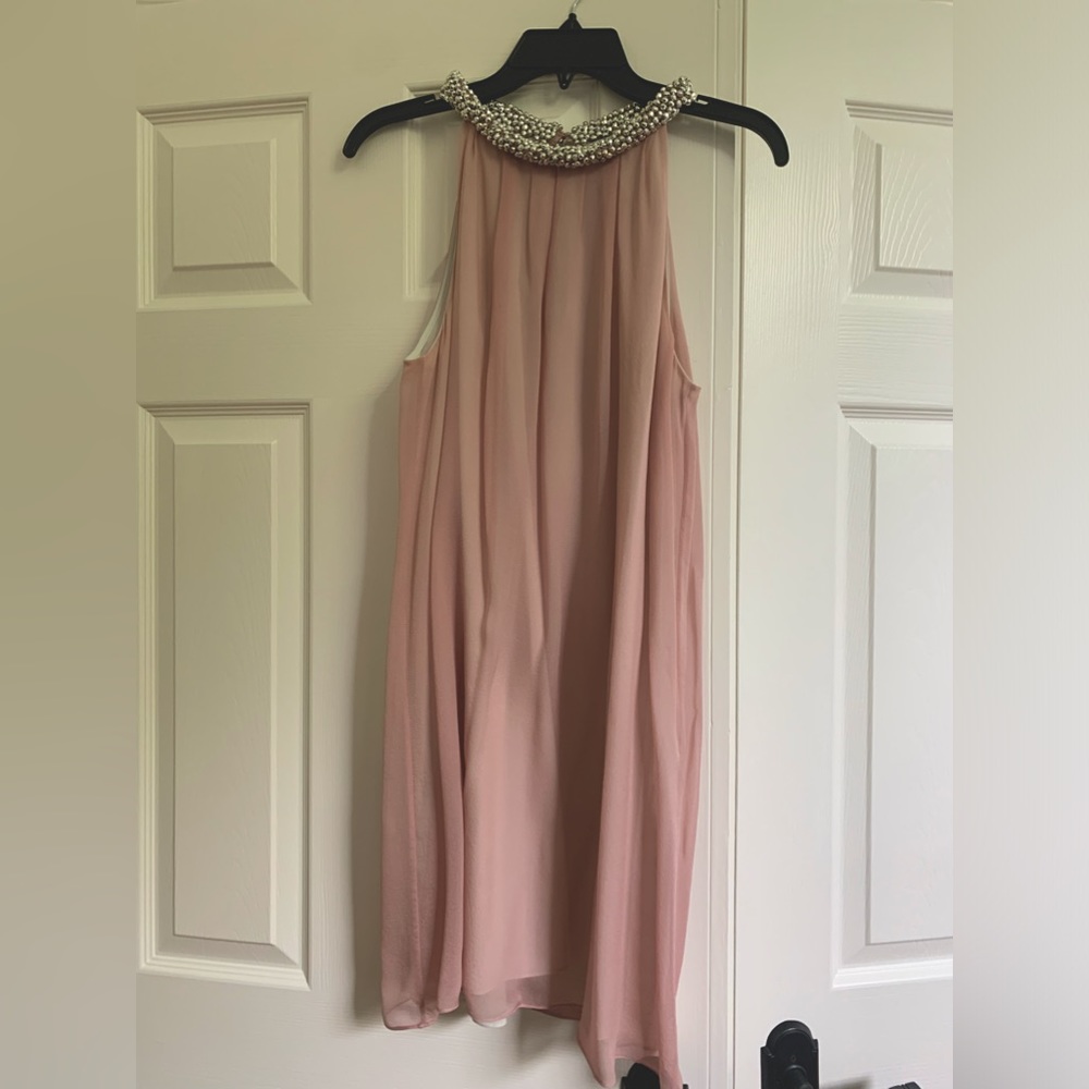 Diane Von Furstenberg Pink halter chiffon dress